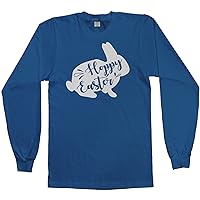 Threadrock Men's Hoppy Easter Bunny Long Sleeve T-Shirt