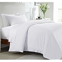 Twin XL/Twin Size Duvet Cover Only, 400 Thread Count 100% Cotton Duvet Cover Twin XL/Twin, Cooling Comforter Cover Cotton with Button Closure and Corner Ties (White)