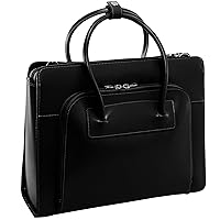 McKlein Lake Forest Ladies' Laptop Briefcase, Top Grain Cowhide Leather, Black (94335)