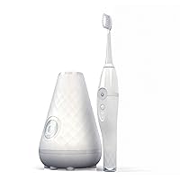 UV Sanitizing Sonic Toothbrush and Cleaning Station, Electric Toothbrush, Dual Speed Setting, White