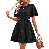 Summer Dresses for Women 2024 Vacation Short Sleeve Maxi Dress Wedding Guest Dresses for Women Cocktail Elegant A Line