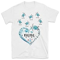 Personalized Grandma and Grandkid's Turtle T-Shirt, Nana Turtle Shirt, Gift for Mom Nana Gigi