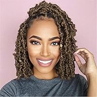 Butterfly Locs Crochet Hair - 12 Inch 6 Packs Short Butterfly Locs Soft Honey Blonde Distressed Faux Locs Crochet Hair Pre Looped Crochet Braids Synthetic Hair Extensions