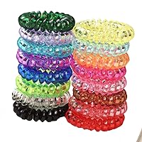 2cm Small Telephone Line Hair Ropes Girls Colorful Elastic Hair Bands Kid Ponytail Holder Tie Gum Hair Accessories (Mix Color 4)