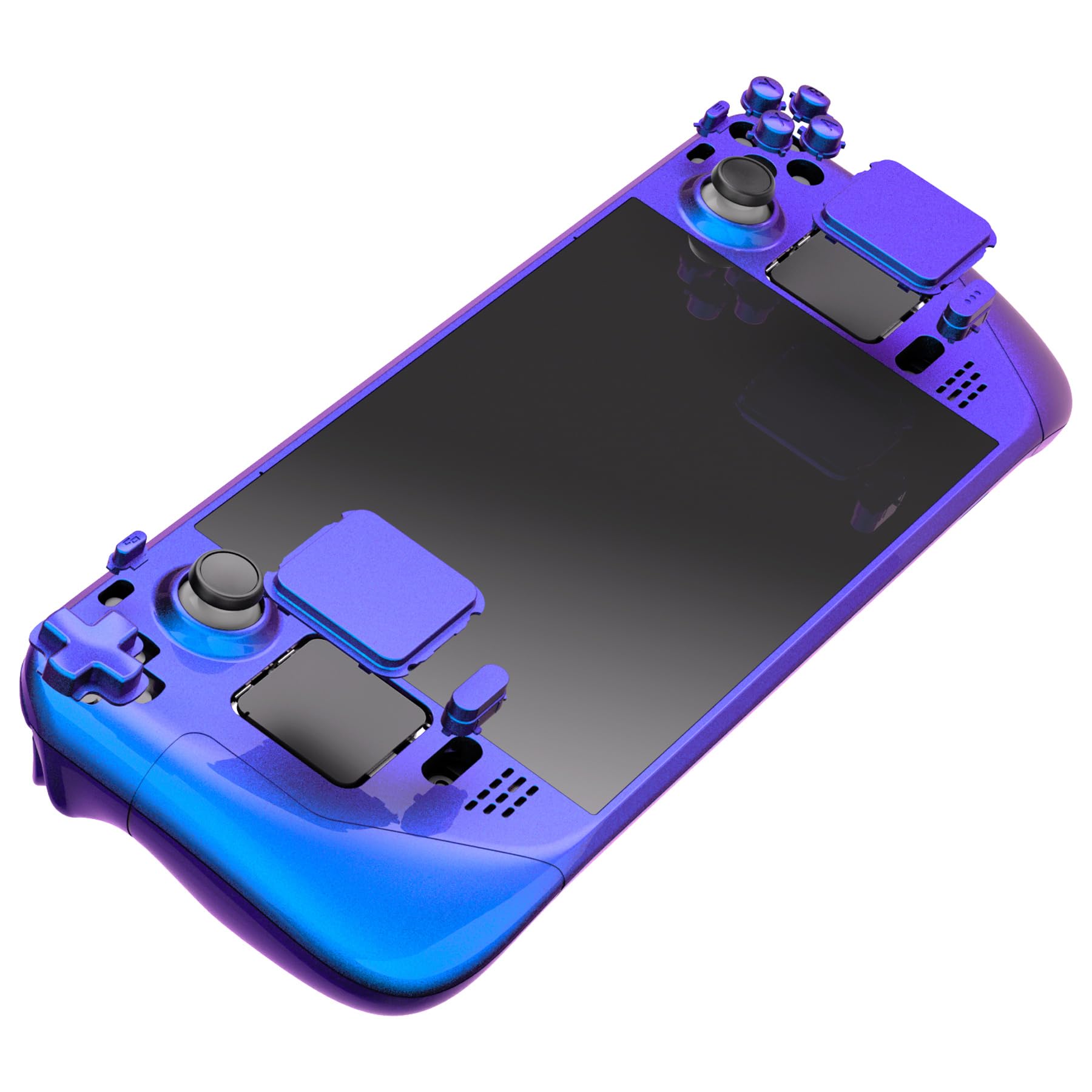 eXtremeRate Chameleon Purple Blue Faceplate Back Plate Shell for Steam Deck, Handheld Console Replacement Housing Case, Custom Full Set Shell with Buttons for Steam Deck Console - Console NOT Included