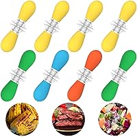 Corn Holders, 16Pcs/8 Pairs Stainless Steel Corn On The Cob Sweetcorn Corn Skewers, Interlocking Double Fork for BBQ Camping Outdoor Kitchen Tool