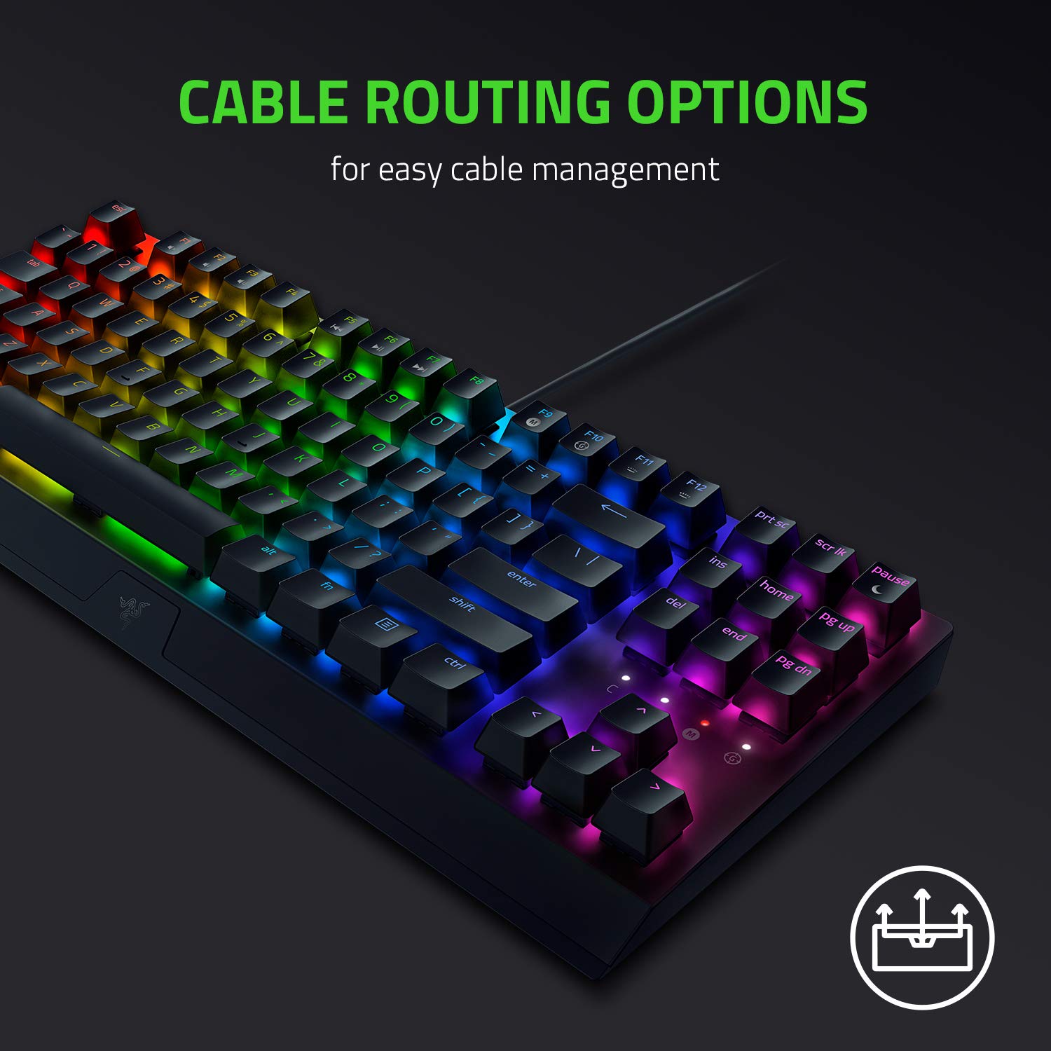 Razer BlackWidow V3 Tenkeyless TKL Mechanical Gaming Keyboard: Yellow Mechanical Switches - Linear & Silent - Chroma RGB Lighting - Compact Form Factor - Programmable Macros - USB Passthrough