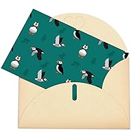 Atlantic Puffins Pattern All Occasion Greeting Cards 4
