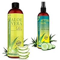 Seven Minerals Organic Aloe Vera Gel & After Sun Cooling Spray with Organic Aloe Vera, Cucumber, & Vitamin E
