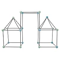 Construction Fort Building Toy Set for Kids with 60 Pieces - Build and Play Kit for Indoor and Outdoor Use - For Boys and Girls by Hey! Play! , Green