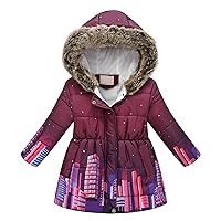 Toddler Kids Baby Boys Girls Winter Warm Jacket Outerwear Dinosaur Cartoon Coats Hooded Padded Boy Winter Coat Size