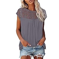 XJYIOEWT Womens Tops Sexy Dressy Ladies Summer Fashion Sexy Cool Comfortable Short Sleeve Lace T Shirt T Shirt for Wome