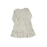 Kids Girls Toddler Dress | Beige 100% Cotton | Fancy Boutique Style Girls Clothes Modern Dress Gifts for Girls