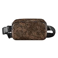 ALAZA Vintage Coffee Beans Pattern Belt Bag Waist Pack Pouch Crossbody Bag with Adjustable Strap for Men Women College Hiking Running Workout Travel