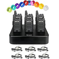 Retevis RT22S 2 Way Radios Rechargeable with Earpiece(6 Pack) and Rubber Ring