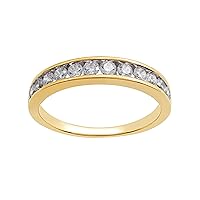 Lab Grown Diamond 1/2 ct. T.W. and 14K Gold Over Sterling Silver Anniversary Band Ring