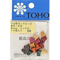 TOHO BE8-M Wood Beads, Bell Shape, Mix, Outer Diameter: Approx. 0.3 inches (8 mm), Pack of 14