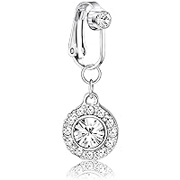 Florideco Fake Belly Ring for Women Belly Piercing Fake Navel Ring Non Piercing Clip On Belly Piercing Fake Belly Button Piercing