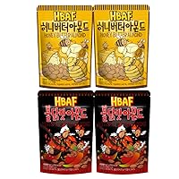 [Official Gilim HBAF] Korean 2 Favors Seasoned Almond Nut | Honey Butter 2 x 120g, Hot Spicy Chicken 2 x 120g, Lunch, School, Work, Trip, Party Snack | Pre-workout Snack | Gluten Free(4 Packs)