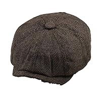 [byakko] Hunting Hat/Casket/Men's Cap/Large Size/Hat/Cold Protection/Sun Shade/Hat/Casual/Gentleman/Mountaineering/Fishing/Fashionable/Spring/Autumn/Winter (Brown, XL 23.6-24.8 inches (60 - 63 cm)