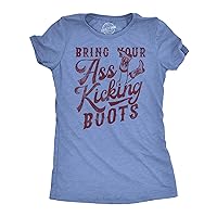Womens Funny T Shirts Bring Your Ass Kicking Boots Sarcastic Graphic Tee