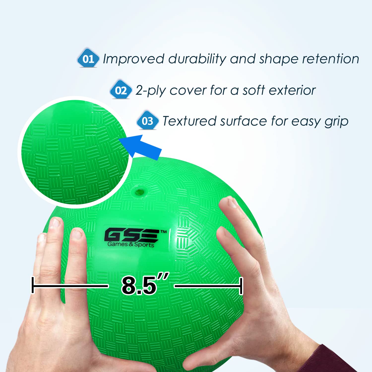 Premium Inflatable Playground Ball,Kickball,Bouncy Dodge Ball,Handball,Perfect for Kids and Adults in Ball Games,Gym,Camps,Picnic,Yoga Exercises for Indoor&Outdoor(8.5/10in,Several Colors&Size Choice)