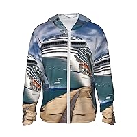 UPF50+ Cruise Ship Sun Protection Hoodie Jacket Quick Dry Long Sleeve Sun Shirt For Men Women