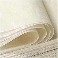 FIVEIZERO 100 Sheets A4 Mulberry Paper Sheets Natural Fiber Rice Paper,8.3 x 11.7in Natural Decoupage Tissue Paper for Writing Painting, Decorative Paper, Card Making Paper DIY Craft