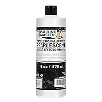 Pouring Masters Professional Acrylic Pearlescent Mixing Effects Medium, 16 oz. (Pint) - Create Pearl Iridescent Metallic Effects, Improve Flow Consistency, Artist Techniques, Mix Art Acrylic Paint