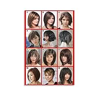 Barbershop Wall Decoration Barbershop Poster Hair Poster Salon Poster Women's Short Hair Posters Women's Haircut Posters Canvas Painting Posters And Prints Wall Art Pictures for Living Room Bedroom De