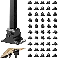 VEVOR Aluminum Alloy Baluster Shoes Square Balusters Baluster Wrought Spindles for Staircase Slant Shoes with Screw Holes for Use with 1/2 Inch Staircase Balusters, Spray Coated Black (50 Pcs)