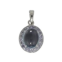 Shine Jewel Blue Topaz And Tanzanite Gemstone 925 Sterling Silver Pendant