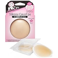 Hollywood Fashion Secrets Silicone Coverups, Hypoallergenic, Reusable, Washable, Gentle on Skin, Ultra Thin, Self Adhesive, Light Shade, 1 Pack
