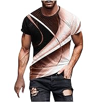 Mens 3D Printed Shirts Funny Design Tees Novelty Short Sleeve T-Shirts Crew Neck Workout Shirt Summer Tops for Men