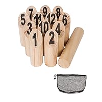 13 Piece Wooden Outdoor Throwing Game with Mesh Carry Bag by Trademark Innovations , Brown