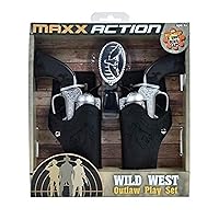 Maxx Action Wild West Outlaw Play Set – 5 Piece Western Toy for Kids | Cowboy Sheriff Cap Blaster with Holster and Adjustable Belt | Ring Caps Sold Separately