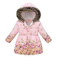 Toddler Kids Baby Girls Boys Winter Coats Thicken Fleece Collar Hoodie Down Jacket Windproof Snowsuit Jackets Boys