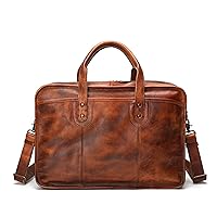 NA Vintage Genuine Leather Men's Briefcase Skeleton-Skin Handmade Computer Bag Large Capacity Multifunctional Travel Bag