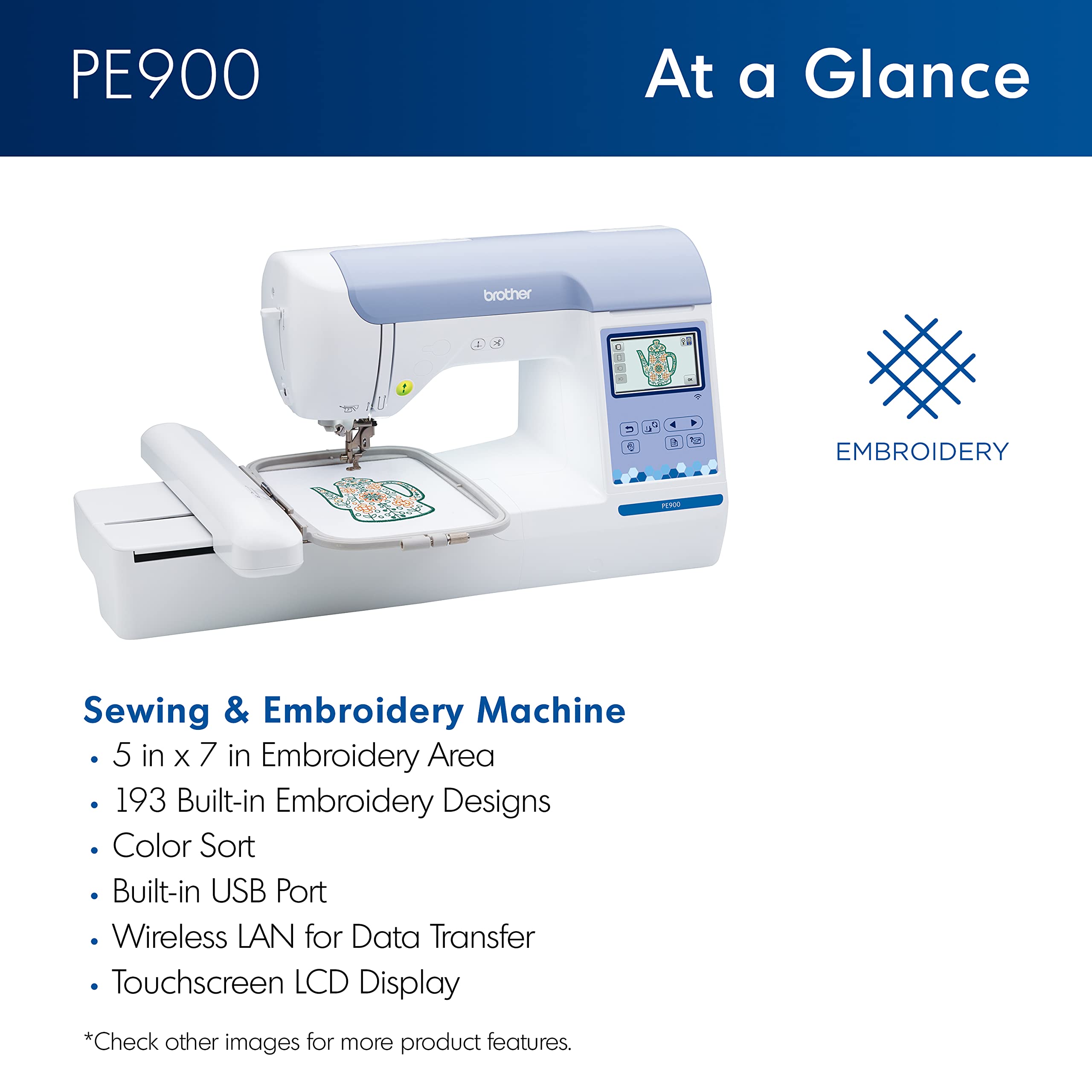 Brother PE900 Embroidery Machine with WLAN
