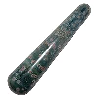 Bloodstone Massage Wand Gather and Heal Green Red Crystal 4.25-4.5 Inches