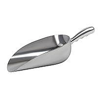 Cast Aluminum Utility Scoop - 38 oz. - Round Bottom, ice scoop For Multi-Purpose Use, With Finger Groove Handle (38 oz.)