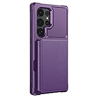 ZIFENGXUAN-PU Leather Case for Samsung Galaxy S24ultra/S24plus/S24, Wallet Case with Card Slot Pockets Back Kickstand Cover (S24plus,Purple)