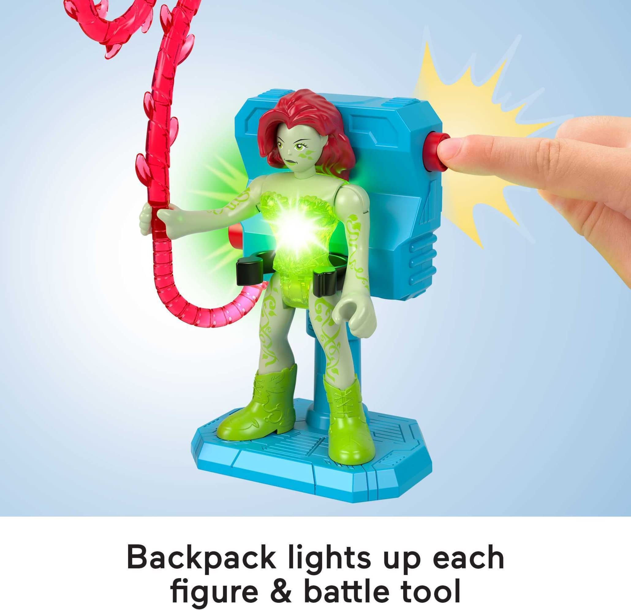 Imaginext DC Super Friends Batman Toys, Batman Battle Multipack, 9-Piece Figure Set with Light-Up Backpack for Pretend Play Ages 3-8 Years