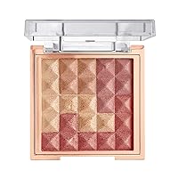 FLOWER Beauty By Drew Barrymore Pyramids Highlighter + Blush Cheek Color - All-In-One Blush + Highlighter Makeup - Radiant Glow + Pigmented Blush - Cruelty-Free + Vegan (Peach Glow)