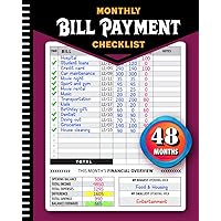 Monthly Bill Payment Checklist: Bill Tracker Notebook, The 4-Year Guide for Families & Money Managers, 960 Billing Records Included!