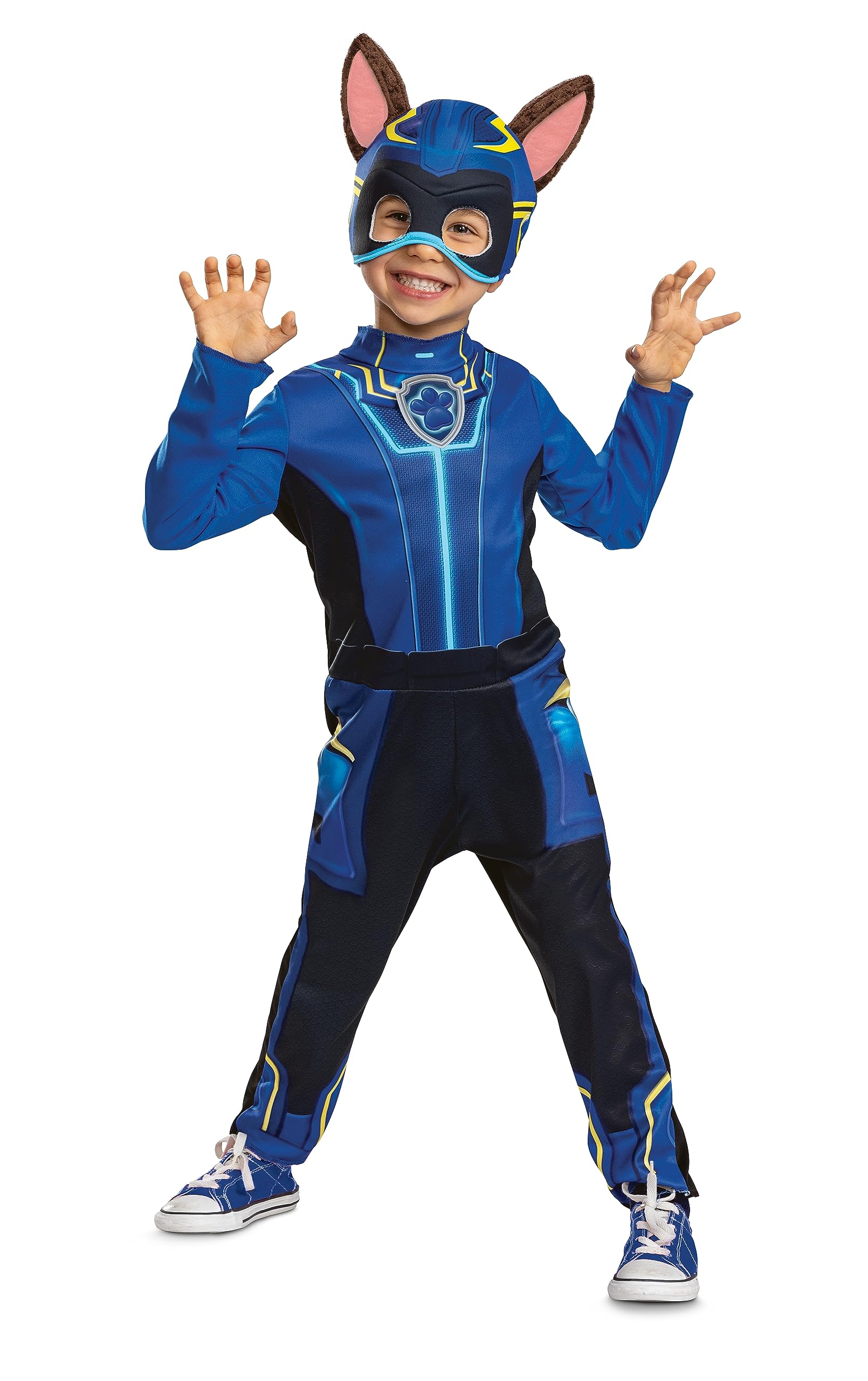 Disguise boys Chase Paw Patrol Costume, Official Toddler Paw Patrol Halloween Outfit With Headpiece for Kids