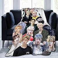Blanket Stray Kids Bangchan Soft and Comfortable Wool Fleece Throw Blankets for Sofa Office car Camping Yoga Travel Home Decoration Cozy Plush Beach Blanket Gift …