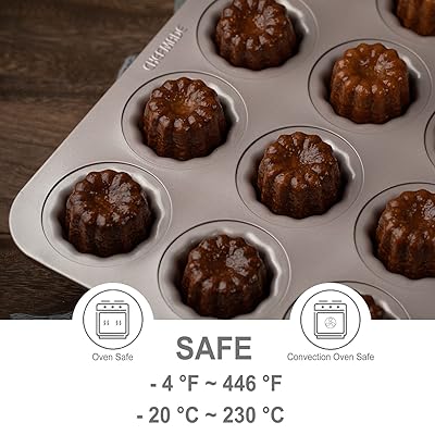 CHEFMADE Mini Muffin Pan, 20-Cavity Non-Stick Tiny Cupcake Pan Bakeware for  Oven Baking (Champagne Gold)