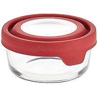 Anchor Hocking TrueSeal Glass Food Storage Container with Airtight Lid, Cherry, 2 Cup,91844AMZ