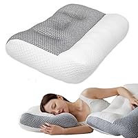 Ergonomic Pillow, 2023 New Super Ergonomic Pillows, Neck Support Pillow Bed Pillow for Side Sleepers, for Pain Relief Sleeping Shoulder, Suitable for All Sleeping Positions （White,24 * 16in ）